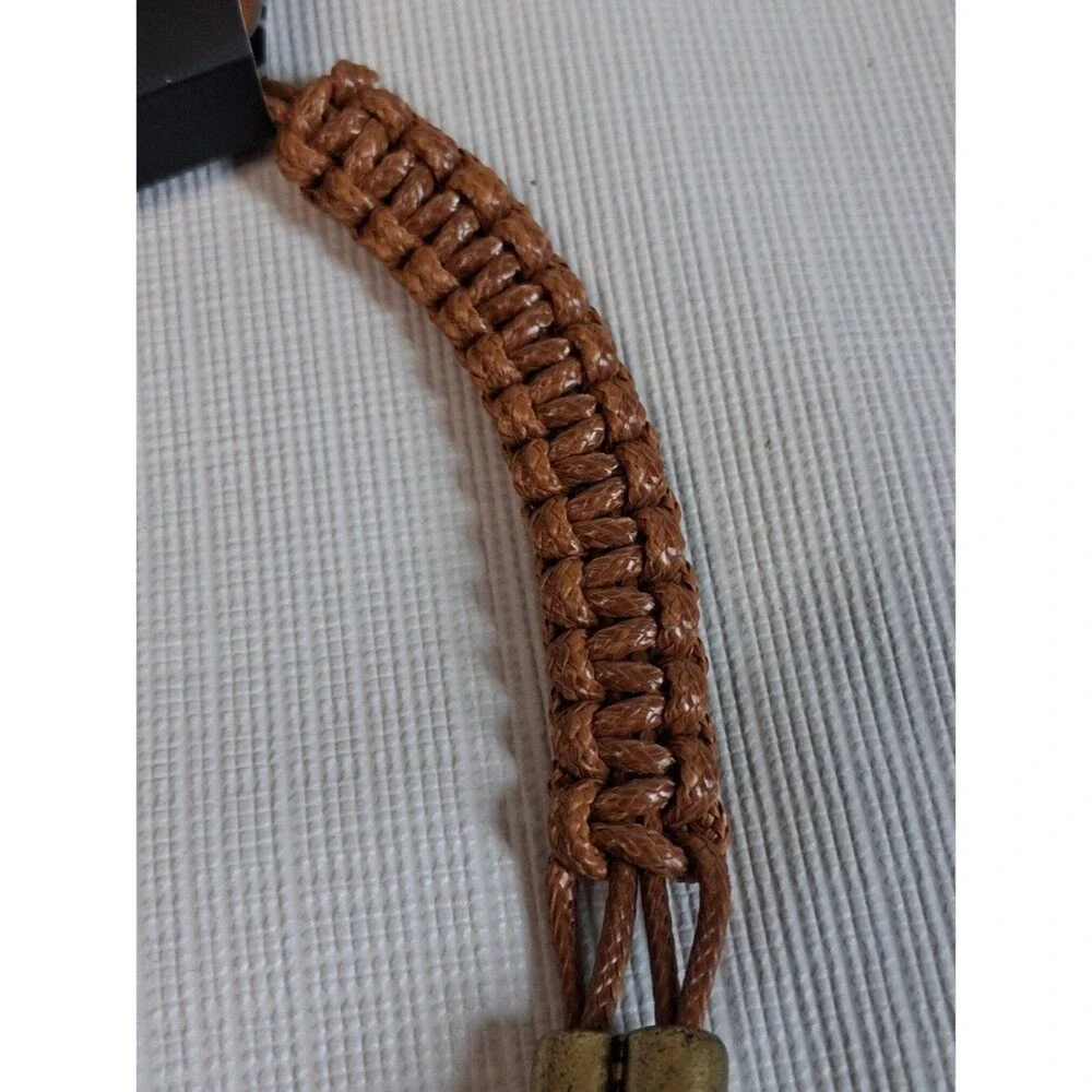 Paparazzi Brown Brass Tone Offshore Drifter Unisex Braided Cord Fashion Necklace